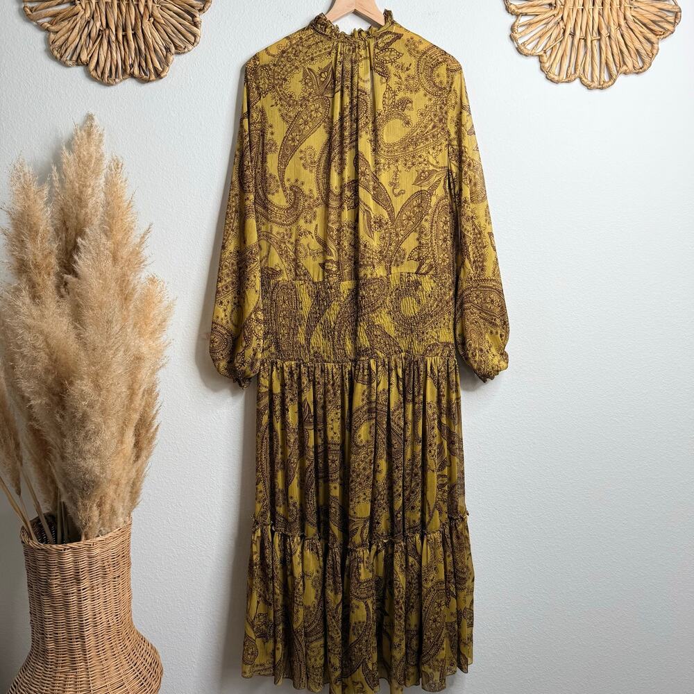 Zara maxi dress chiffon floral print summer spring boho tiered Small - Picture 6 of 7